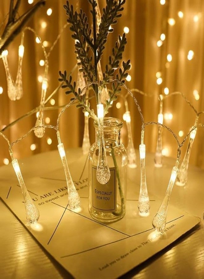 XERGY Waterdrop String Lights Outdoor 10ft 14 LED, Teardrop Water Drop String Lights Warm White,LED Outdoor Lights for Diwali Home Garden Patio Yard Tree Party Wedding Christmas Decoration - Image 5
