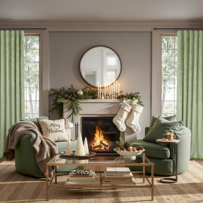 Pitalk Sage Green Velvet Curtains for Bedroom 84 Inch Length 2 Panels Set Thick Privacy Thermal Insulated Dark Out Room Darkening Light Sage Boho Curtain Drape for Living Room Luxury 84 Long Back Tab Pocket - Image 3
