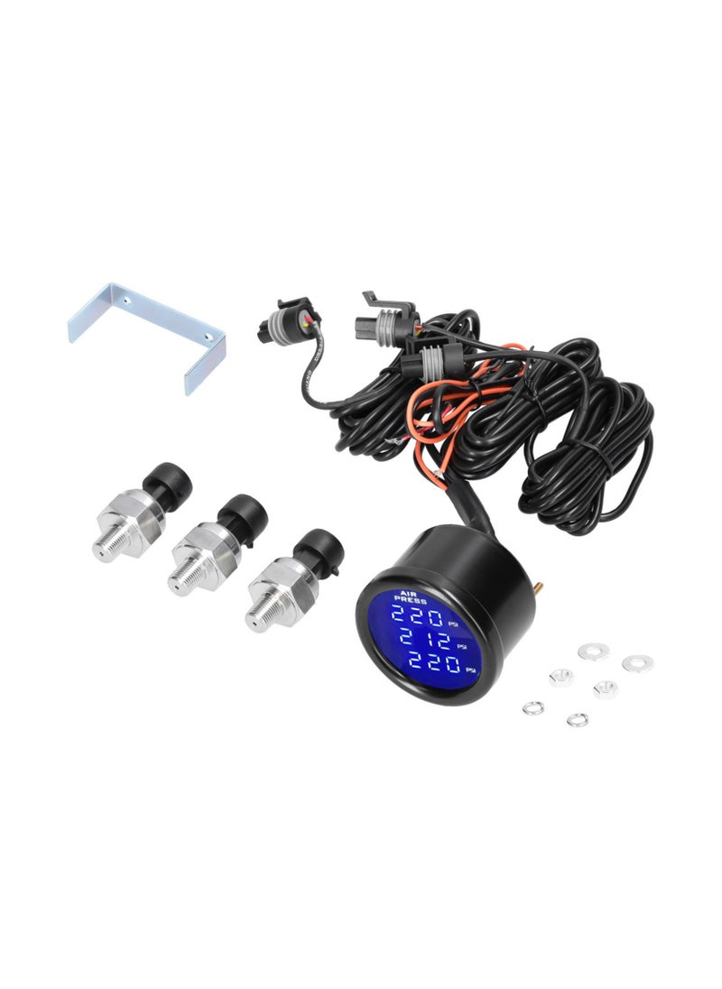 Generic Triple Display Air Pressure Guage LED Digital Air Suspension Gauge  - Image 1