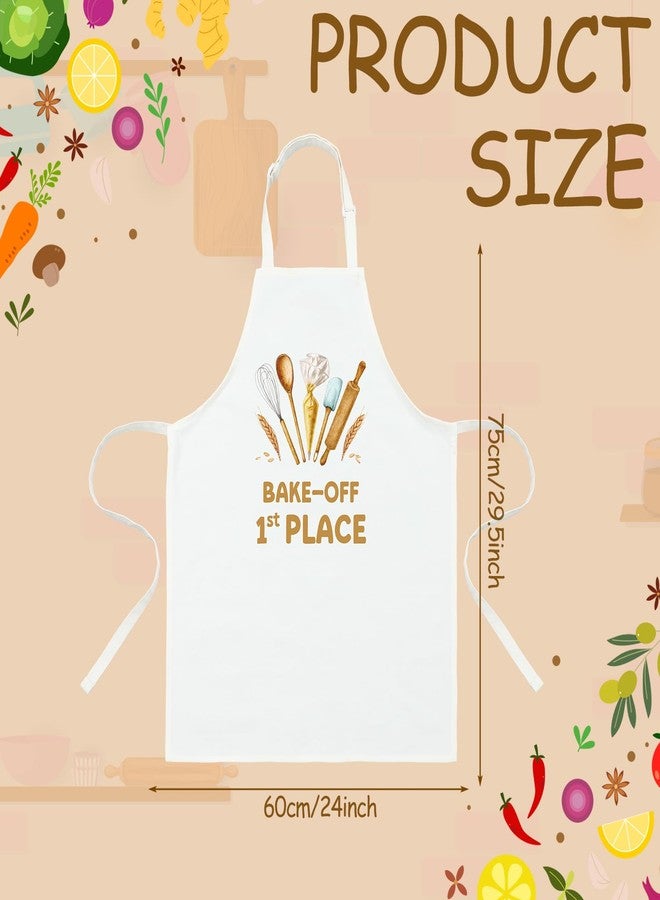 Toulite 3 Pcs Baker off Canvas Apron 1st, 2nd, 3rd Place Cooking Gifts for Food Cook Contest Competition Party Supplies 29.5 x 23.6 Inch - Image 2