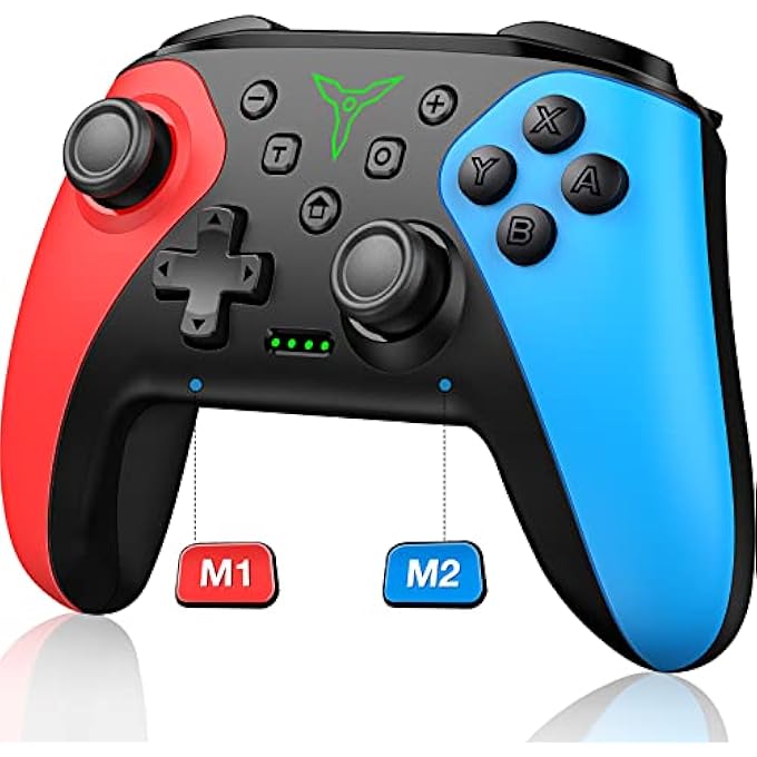 rayihni SWITCH PRO CONTROLLER FOR IOS/ANDROID, 1000 MAH WIRED PC CONTROLLER WITH PROGRAMMABLE, TURBO, 4-LEVEL VIBRATION, 6-AXIS GYRO, GAMEPAD COMPATIBLE WITH SWITCH/LITE/OLED - Image 1