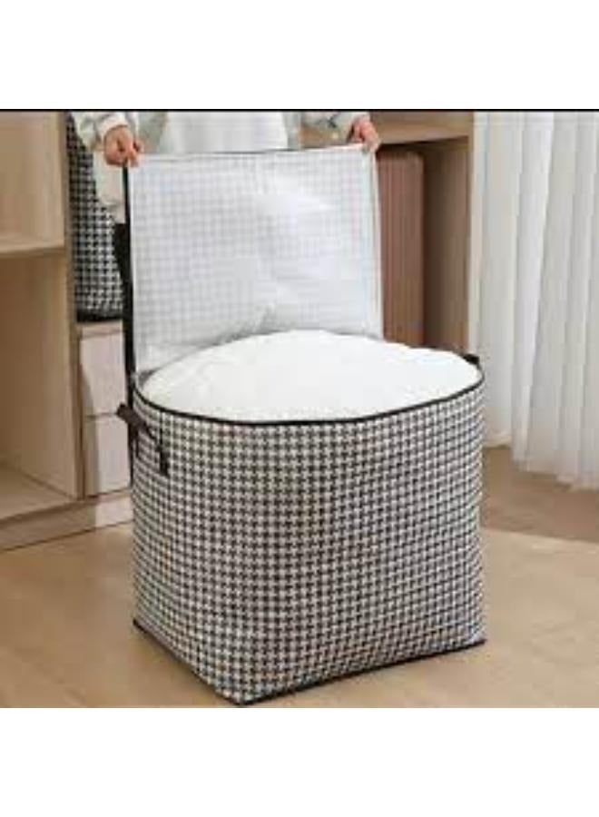Quilt Storage Bag Household Large Capacity Wardrobe Storage Clothes and Pants Sorting Bag Fabric Dustproof Moving Packing Bag Size: 70*60*50cm  - Image 4