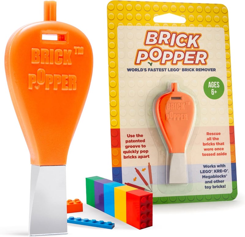 Brick Popper أداة الفاصل - أسرع أداة لإزالة الطوب في العالم للأطفال والبالغين، هدايا للأعمار من 6 سنوات وما فوق، أداة مناسبة للتخزين (برتقالي) - Image 1