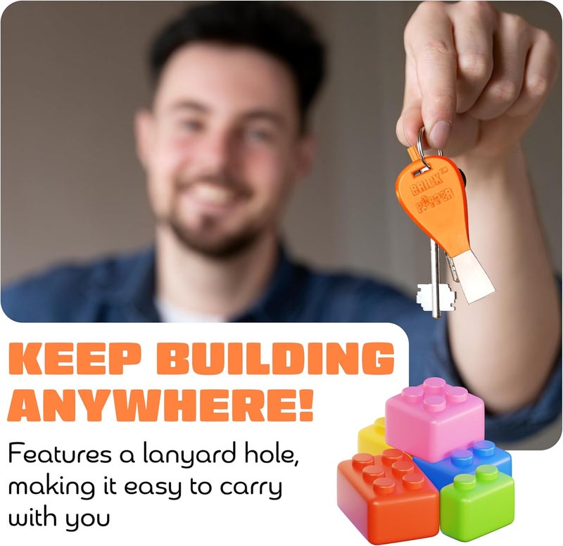 Brick Popper أداة الفاصل - أسرع أداة لإزالة الطوب في العالم للأطفال والبالغين، هدايا للأعمار من 6 سنوات وما فوق، أداة مناسبة للتخزين (برتقالي) - Image 4