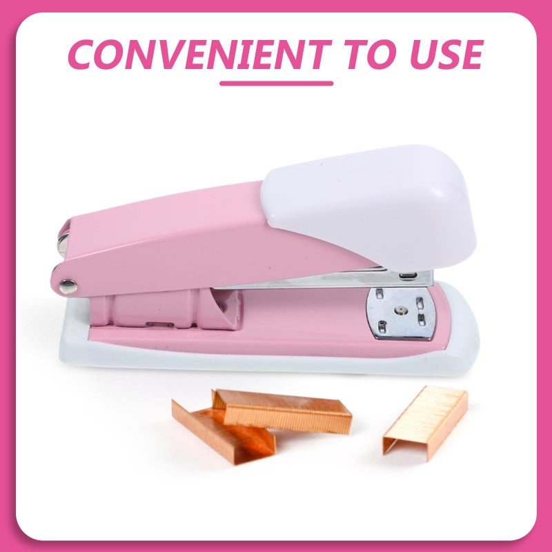 Professional Office Hand Stapler 12 Size Lightweight Plastic Cherry Blossom Pink for Home and Students - Image 4