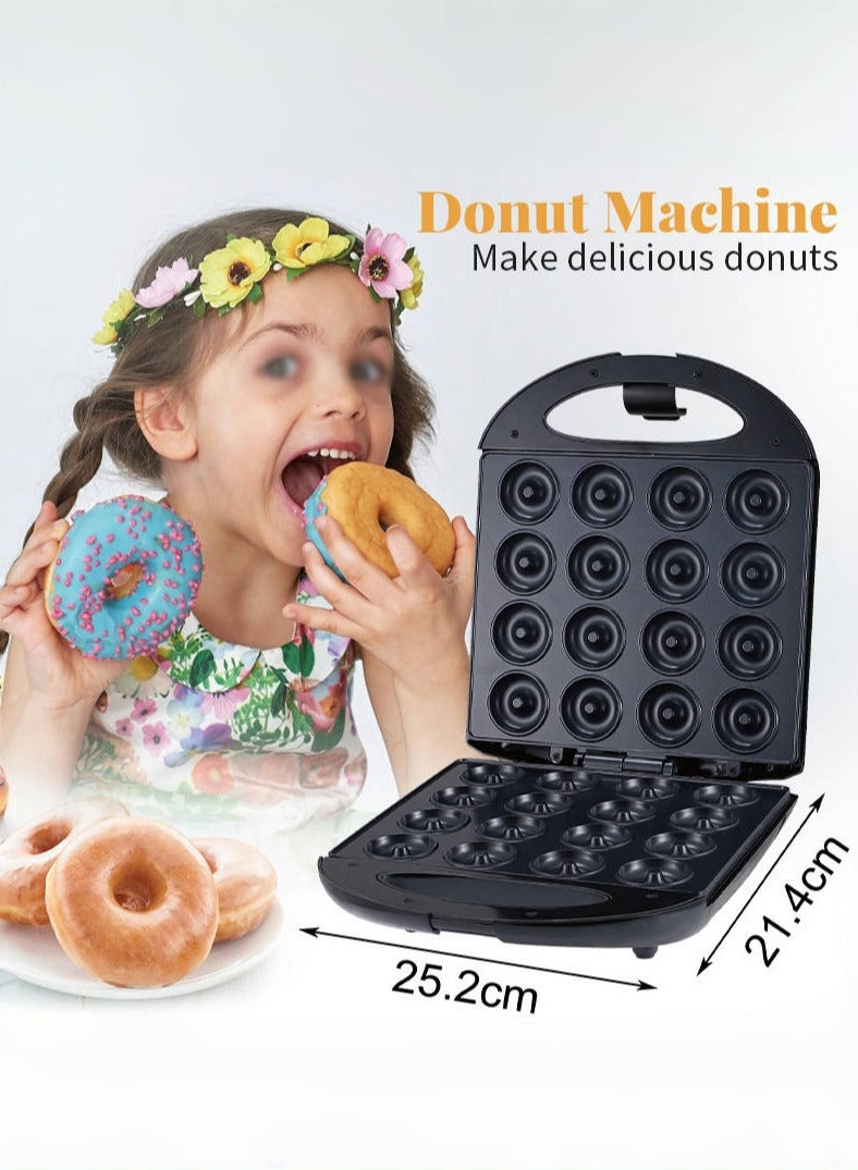 Winning Star Mini Donut Maker Machine for Home, 1400W Double-Sided Heating Makes 16 Doughnuts with Non-Stick Surface for Kid Breakfast, Snacks, Desserts - Image 3