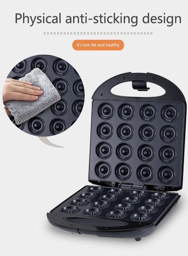 Winning Star Mini Donut Maker Machine for Home, 1400W Double-Sided Heating Makes 16 Doughnuts with Non-Stick Surface for Kid Breakfast, Snacks, Desserts - Image 4