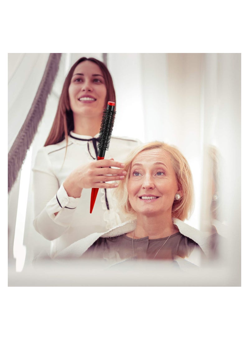 SOLARAE Mini Round Hair Brush, 4 Pcs Conical Handle Blowout Aluminum Nylon Hair Round Barrel Hair Brush with Nylon Pins, Best Roller Hairbrush for Blow Drying, Curling & Straightening - Image 5