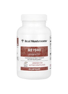 Real Mushrooms Real Mushrooms, Reishi, Mushroom Extract Powder, 90 Capsules  - Image 1