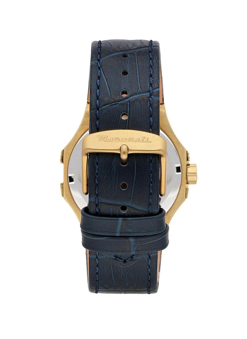 Maserati - Potenza Men's Analog Quartz Navy Blue Leather Watch R8851108035 - 42mm - Image 1