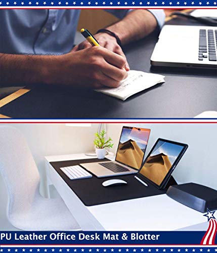 Easy Easy Life 24 X 48 Inch Desk Blotter Pad on Top of Desks Waterproof PU Leather Mouse Pad Desk Writing Mat For Home Office Large Laptop Computer Gaming Under Keyboard Pad Desk Accessories for Women Men Kids Black - Image 2
