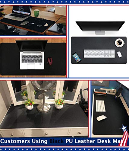 Easy Easy Life 24 X 48 Inch Desk Blotter Pad on Top of Desks Waterproof PU Leather Mouse Pad Desk Writing Mat For Home Office Large Laptop Computer Gaming Under Keyboard Pad Desk Accessories for Women Men Kids Black - Image 3