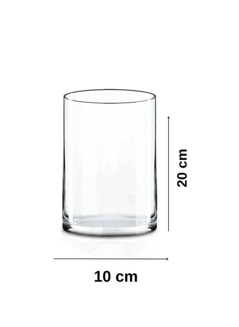 BYYU Cylinder Glass Vase 10*20 Cm