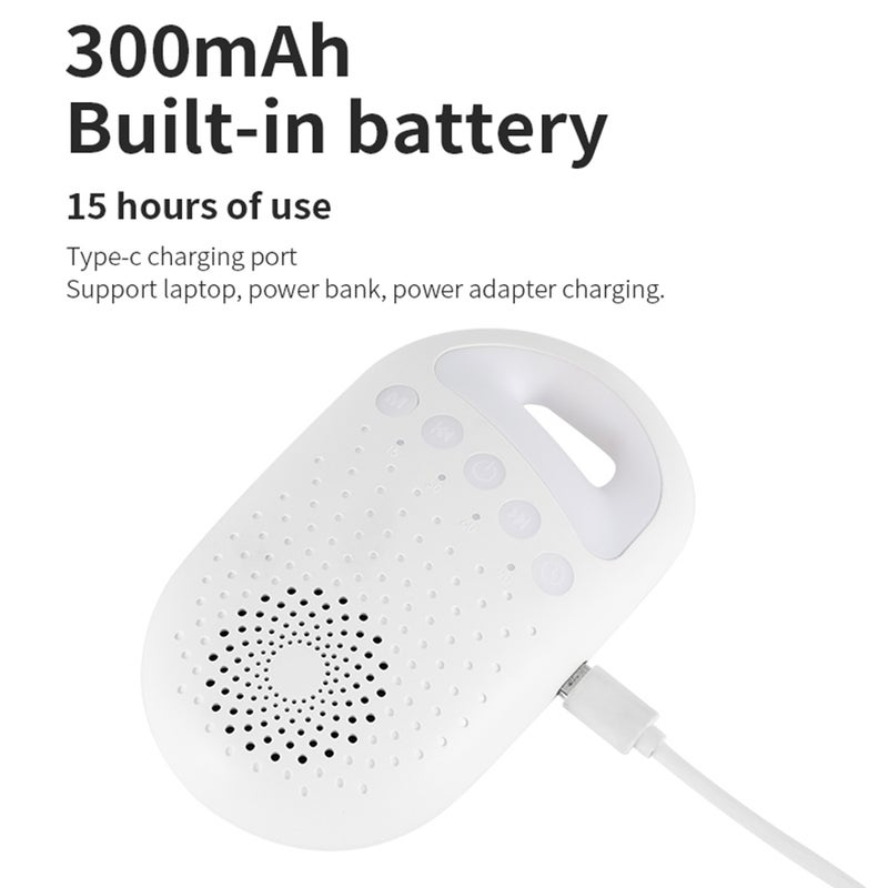 Portable Baby Sleep Machine White Noise Sound Machine for Baby Sleeping 26 Soothing Sounds 15/30/60/90min Timer Built-in LED Night Light with Lanyard USB Charging Cable - Image 2