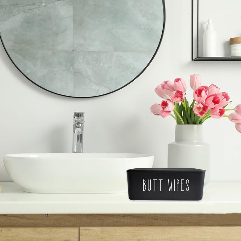 Moorfowl Butt Wipes Dispenser 728 L  480 W  275 HFlushable Wipes Dispenser for Bathroom Baby Wipes Container Diaper Wipe Holder Black - Image 2