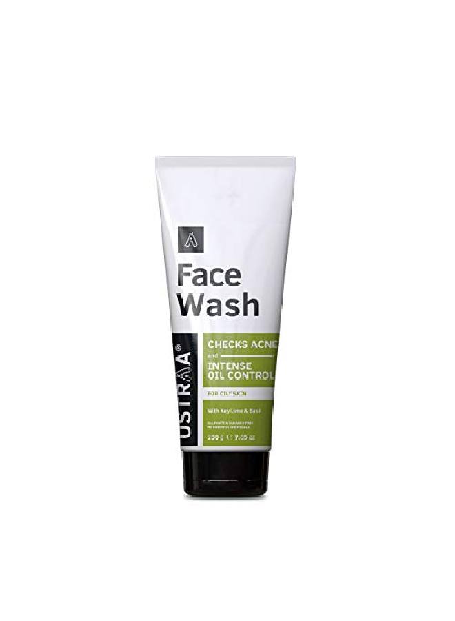 Ustraa Face Wash For Oily Skin 200G With Basil Lime For Aneprone Skin No Sulphate Paraben Checks Acne And Blackheads  - Image 2