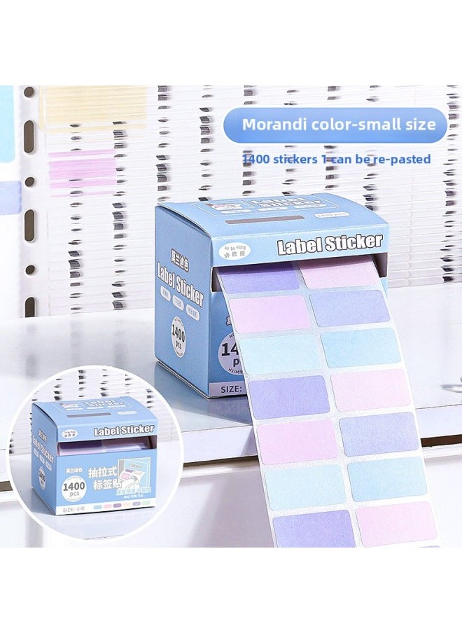 Preferential Convenience High Name Sticker Sticker Sticker Student Pull Value Mark Yan Chronicle Memo Sticker Special Sticker Label-Color:[morandi Color Trumpet] 1 Box Of 1400 Stickers  - Image 1