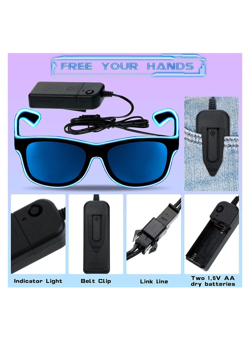 LED Light up Glasses, Gloves and Shoelaces Set, for  Carnival Glow Party New Year Rave - Image 4