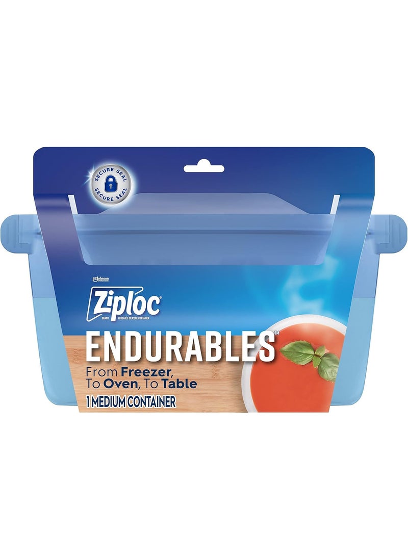Ziploc Ziploc Endurables Silicone Food Storage Meal Prep Containers Microwave Safe and EcoFriendly Medium Container 1 Count  - Image 1
