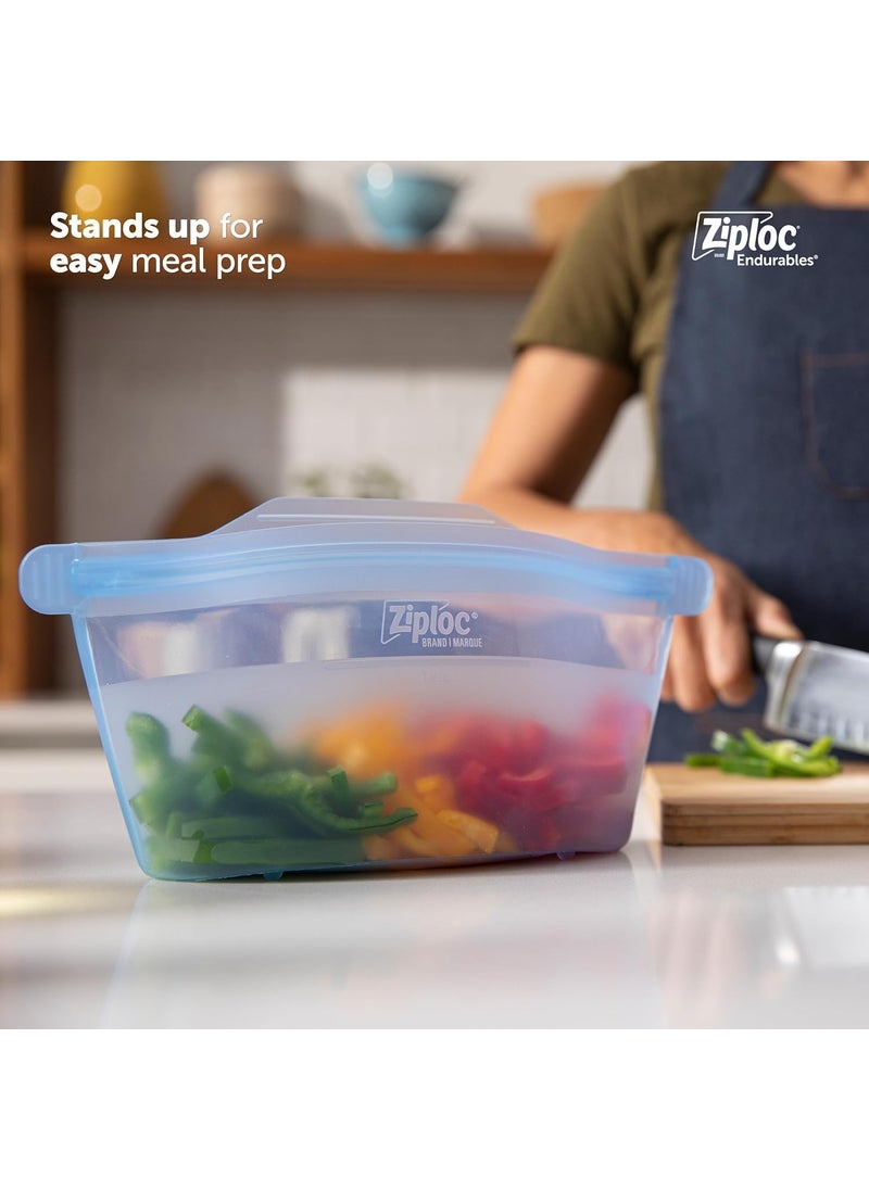 Ziploc Ziploc Endurables Silicone Food Storage Meal Prep Containers Microwave Safe and EcoFriendly Medium Container 1 Count  - Image 5