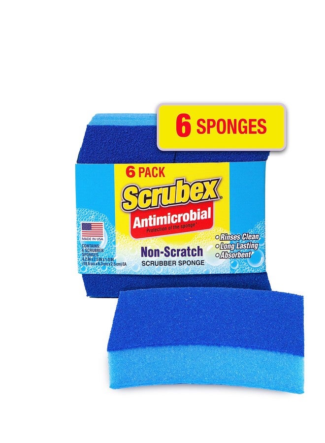 Scrubex Non-Scratch Odor Resistant Scrub Sponge, Multi-Purpose Sponge for Kitchen and Household, Safe for Non-Stick Cookware (6 sponges) - Image 1
