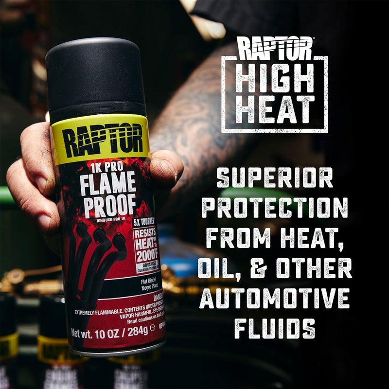 رابتور طلاء سيارات Flameproof المقاوم للهب، درجة احترافية، طلاء رش واقي فائق الصلابة للحرارة العالية، أحمر غير لامع، 10 أونصات - Image 3