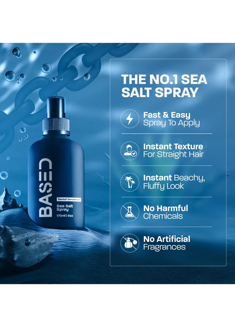 Based BODYWORKS Natural Sea Salt Spray - Enriched with Seaweed and Vitamin B5. Lightweight, Non - Greasy, Paraben - Free. Adds Volume and Texture to Your Hair - Image 3