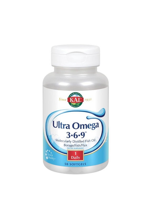 KAL 1200 Mg Ultra Omega 3-6-9 Softgels, 50 Count - Image 1