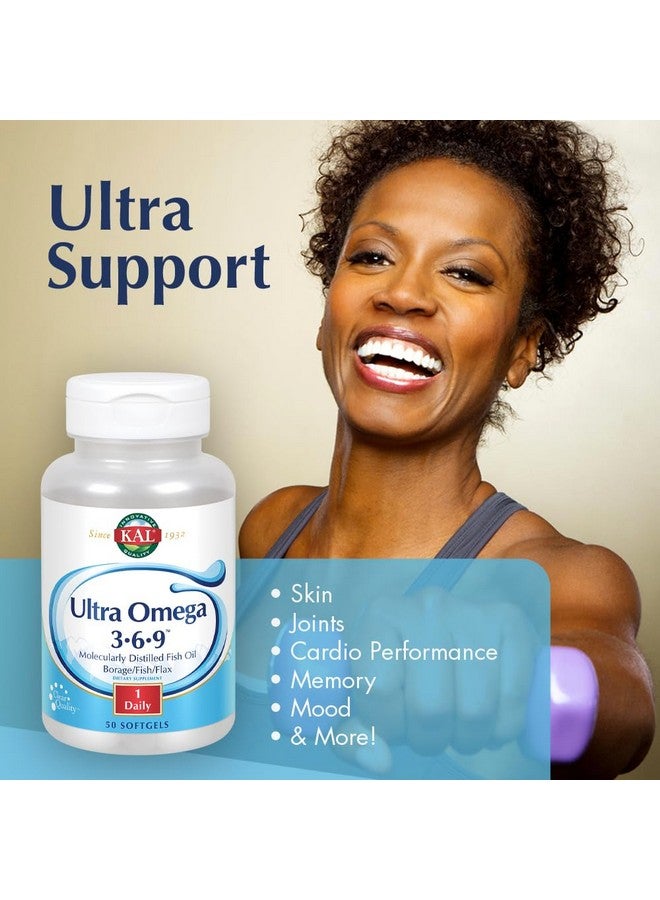 KAL 1200 Mg Ultra Omega 3-6-9 Softgels, 50 Count - Image 2