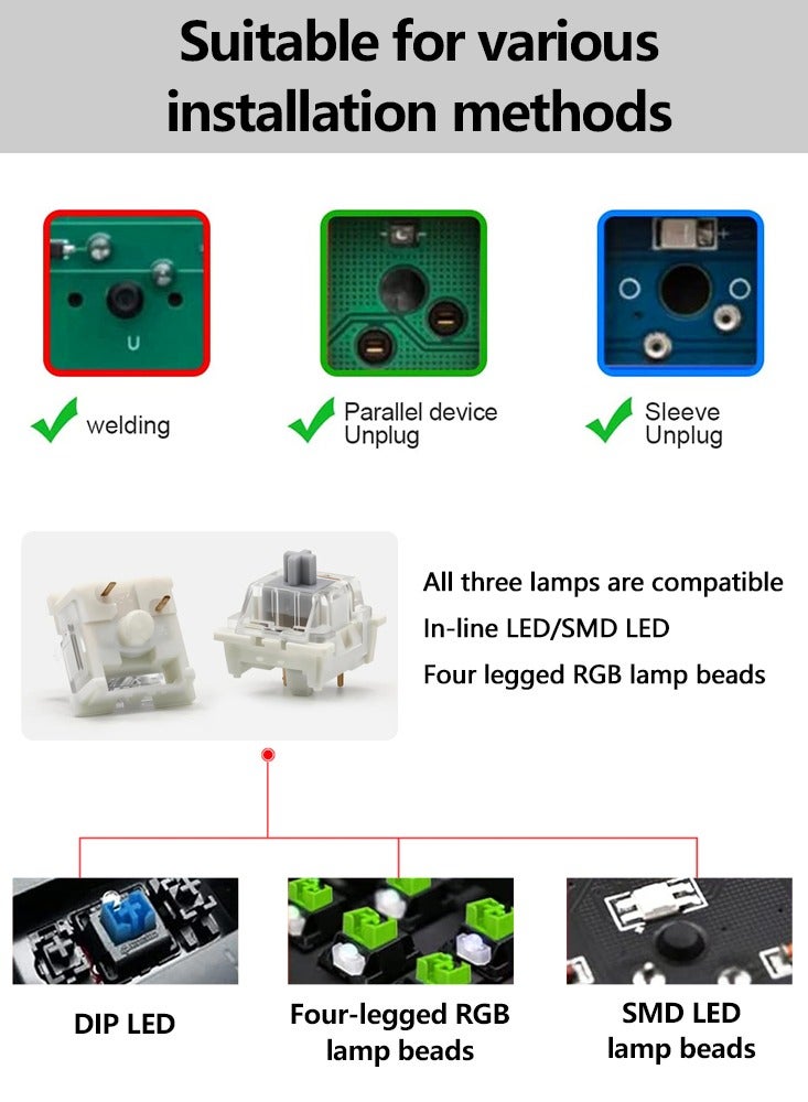 3Pin Linear Keyboard Switches 110Pcs Outemu Switch Mechanical Keyboards Silver Gaming Switch for Keyboard  - Image 4