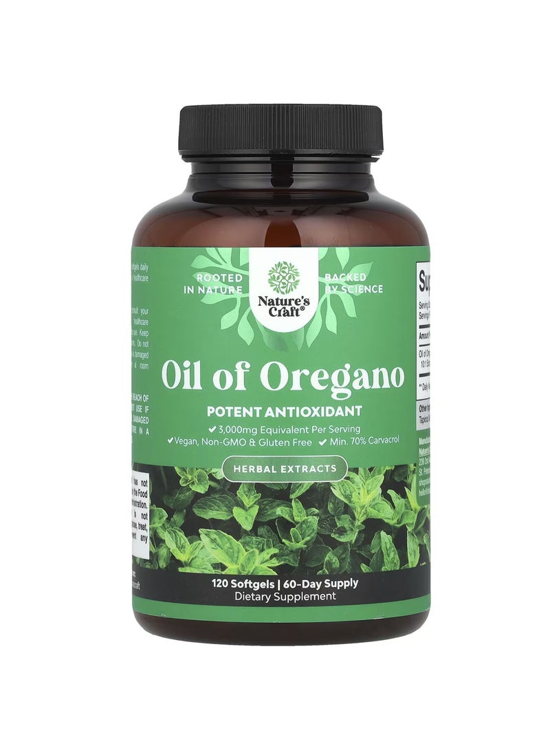 Nature's Craft Oil of Oregano, 120 Softgels (150 mg per Softgel)