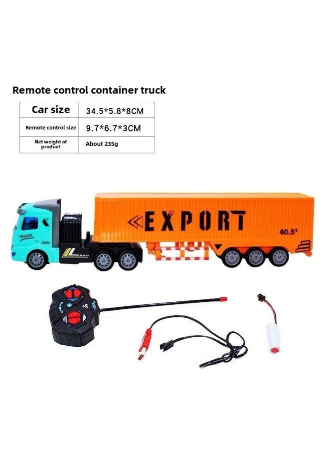 Wireless Rc Rc Car Semitrailer Trucks Heavy Transport Truck Dump Truck Boy Toy-Color:Green Short-headed Orange Cabinet  - Image 1