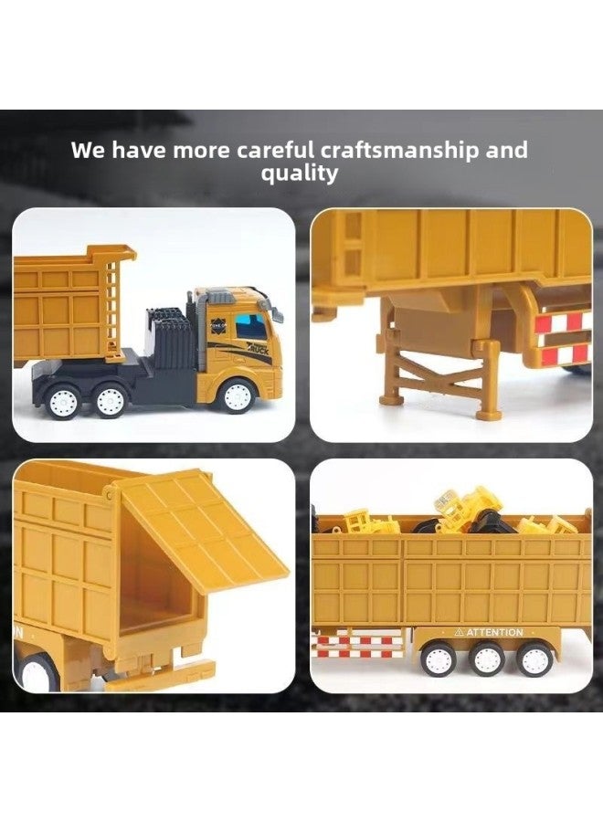 Wireless Rc Rc Car Semitrailer Trucks Heavy Transport Truck Dump Truck Boy Toy-Color:Green Short-headed Orange Cabinet  - Image 4