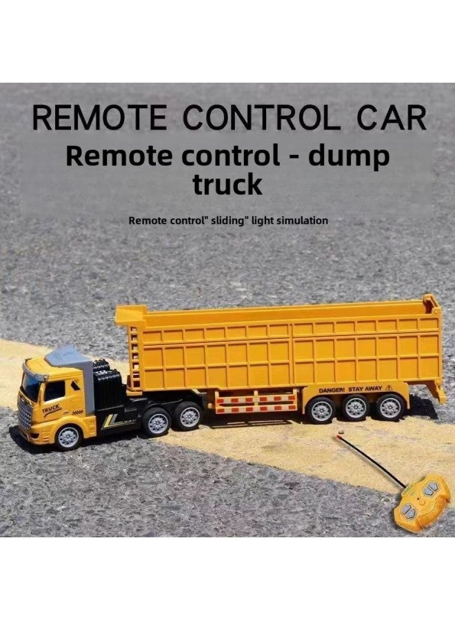 Wireless Rc Rc Car Semitrailer Trucks Heavy Transport Truck Dump Truck Boy Toy-Color:Green Short-headed Orange Cabinet  - Image 2