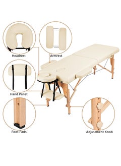 Cool Baby Style COOLBABY Portable Massage Table Professional Adjustable Folding Bed with 2 Part Wood Frame Ergonomic Headrest and Carry Bag for Treatment Tattoo Salon SPA Facial Treatment  - Image 3