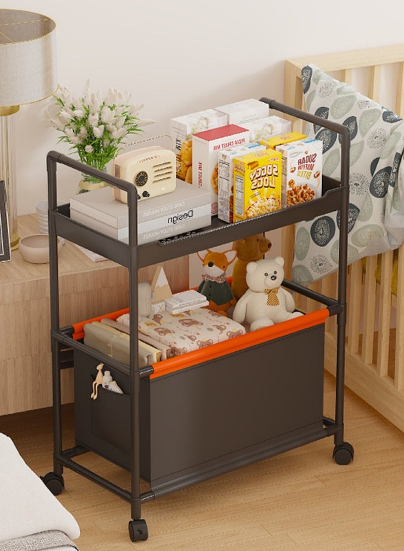 XiuWoo Children's toy Organizer With Wheels for Bedrooms, toy Rooms, Playrooms can hold toys, Books, Clothes, Snacks with 360° Steering Wheels Metal and Oxford Cloth toy Boxes - Image 1