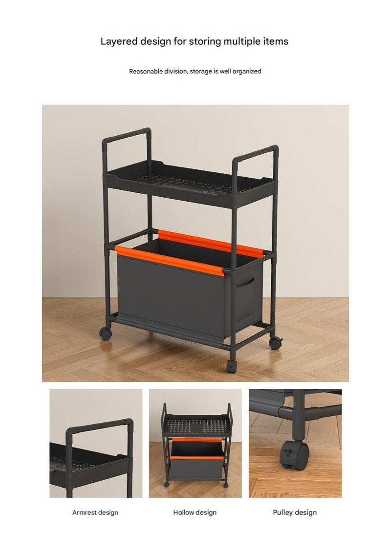 XiuWoo Children's toy Organizer With Wheels for Bedrooms, toy Rooms, Playrooms can hold toys, Books, Clothes, Snacks with 360° Steering Wheels Metal and Oxford Cloth toy Boxes - Image 3