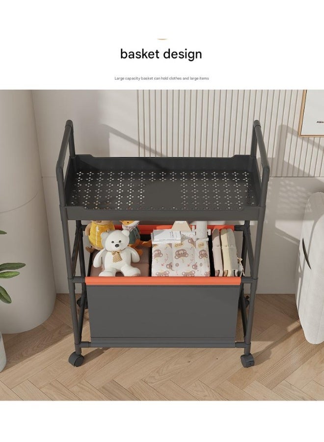 XiuWoo Children's toy Organizer With Wheels for Bedrooms, toy Rooms, Playrooms can hold toys, Books, Clothes, Snacks with 360° Steering Wheels Metal and Oxford Cloth toy Boxes - Image 4