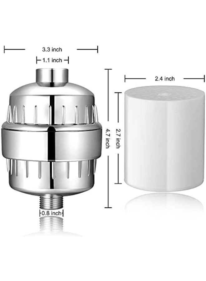 Womdee 15 Stage Shower Filter For Hard Water - Shower Head Filter Remove Chlorine - Shower Filters 2 Cartridges Included - Image 2