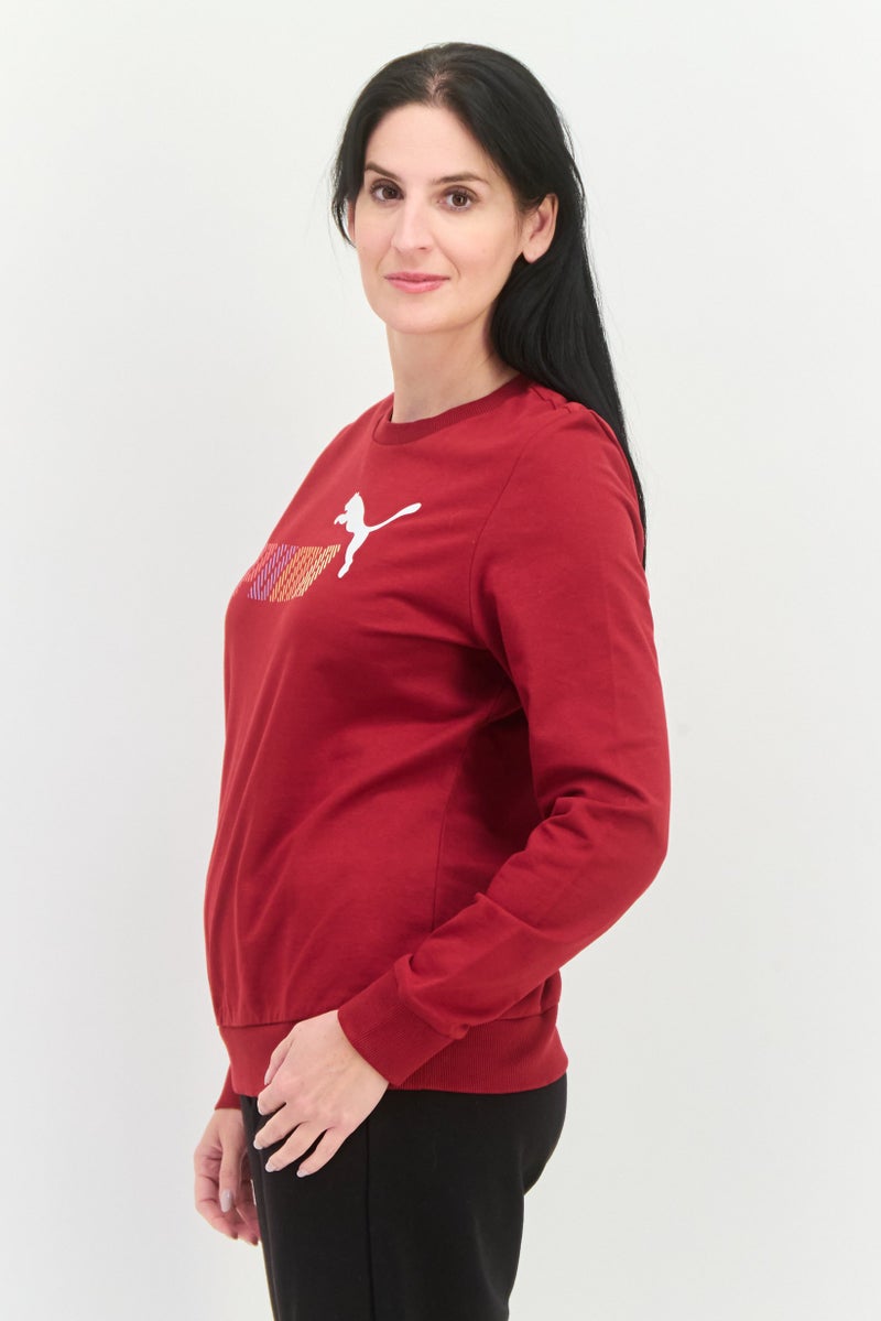 PUMA ملابس رياضية نسائية بأكمام طويلة مناسبة في الهواء الطلق، مارون - Image 2