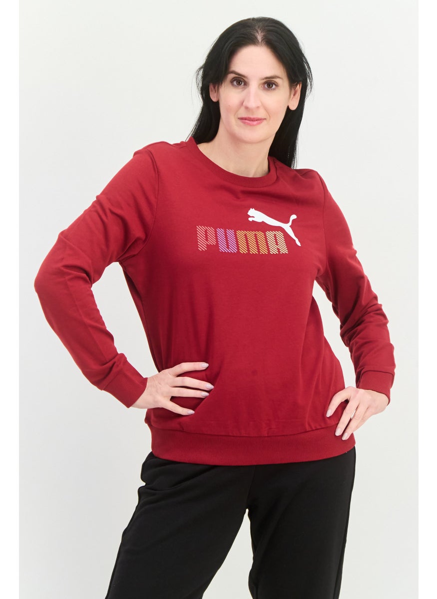 PUMA Women Sportswear Fit Long Sleeves Outdoors Sweatshirt, Maroon  - Image 1