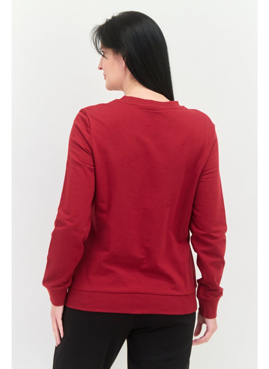 PUMA Women Sportswear Fit Long Sleeves Outdoors Sweatshirt, Maroon  - Image 3
