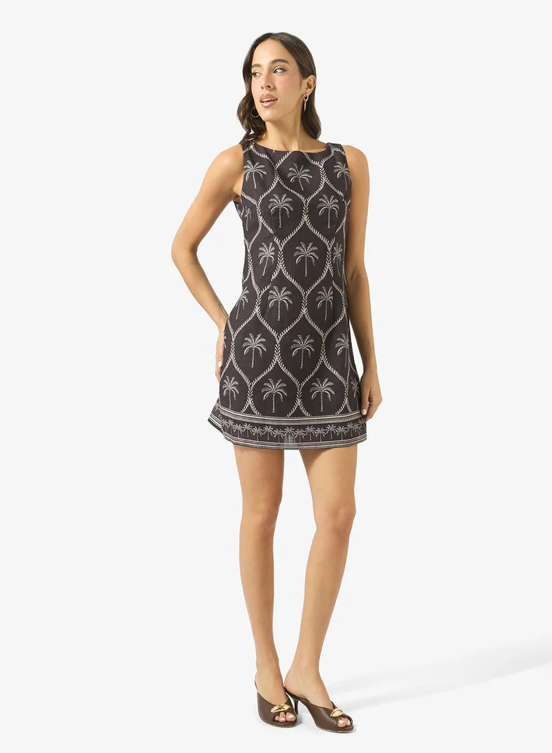 Ginger Monochrome Printed Shift Dress