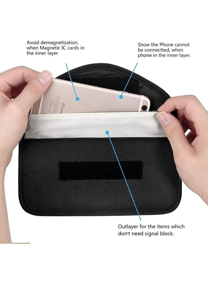 SOLDOUT Signal Blocking Faraday Bag Anti-Radiation, Anti-Hacking, Anti-Tracking Spying For Cell Phones, RFID, Car Key FOB, EMF Protection Case Cover (Black) - Image 3