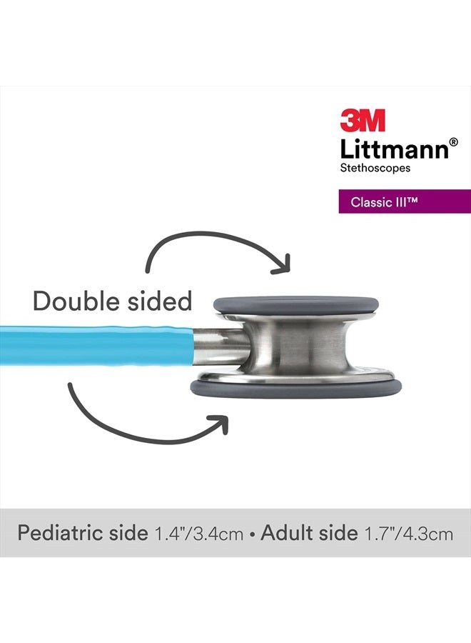 3M Littmann سماعة طبية كلاسيكية III، أنبوب تركواز 27 بوصة، 5835 - Image 4