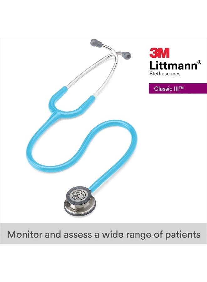 3M Littmann سماعة طبية كلاسيكية III، أنبوب تركواز 27 بوصة، 5835 - Image 2