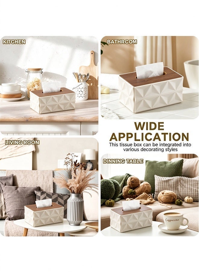 Lasola Tissue Paper Box,Decorative Paper Box,Modern, Elegant Classic Style Napkin Tissue Holder with Wood Lid Tabletop Decor for Living Room Dining Table Bathroom Vanity 22*13.5*10 cm - Image 5