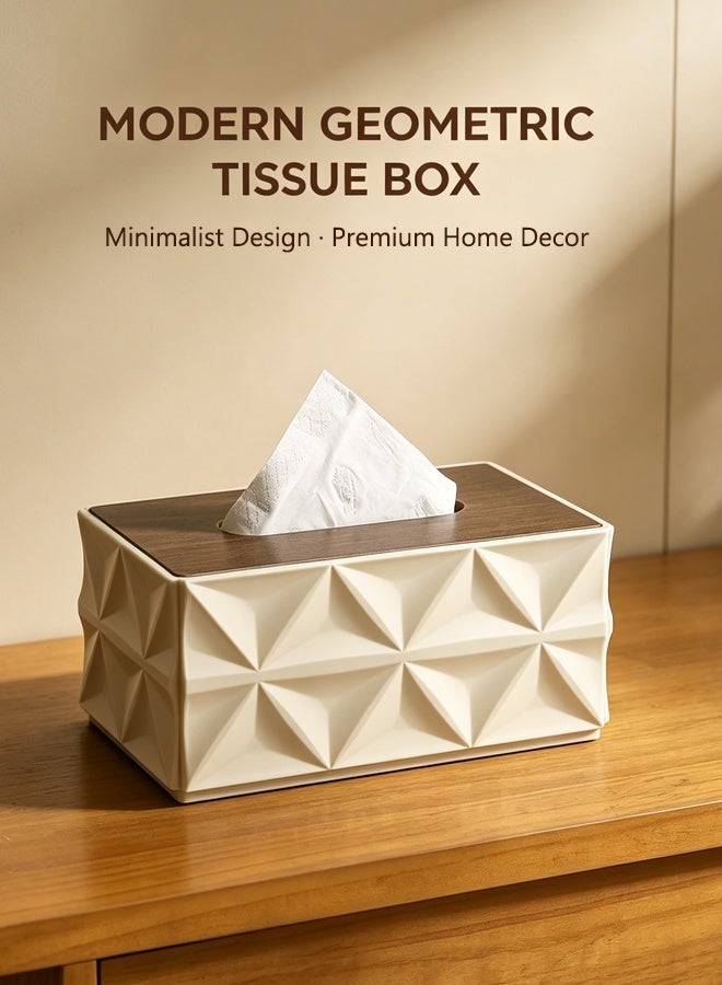 Lasola Tissue Paper Box,Decorative Paper Box,Modern, Elegant Classic Style Napkin Tissue Holder with Wood Lid Tabletop Decor for Living Room Dining Table Bathroom Vanity 22*13.5*10 cm - Image 1