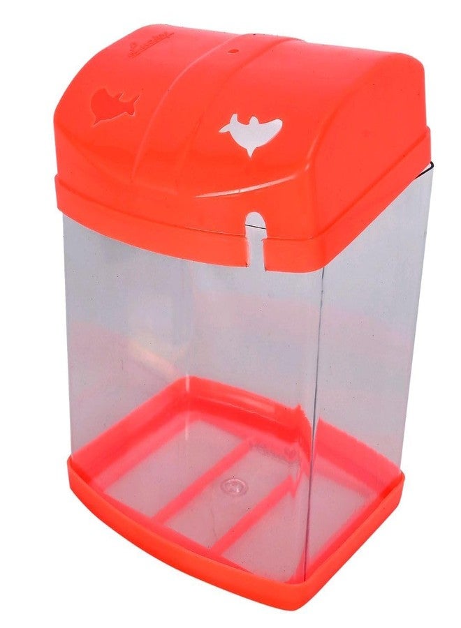 Rizopets Mini Aquarium Fish Tank | Breeding Tank for Betta Fish | Suitable for Home Decoration, Office, & Living Room Decoration (16x18x14 cm) (Orange) - Image 2