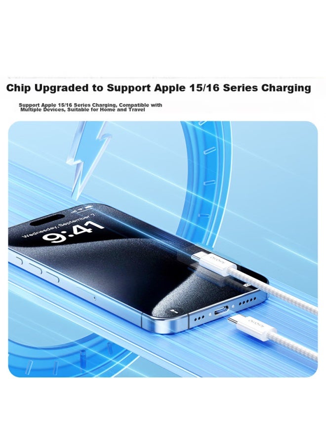 CangHua Compatible With Huawei 6a Data Cable, Dual-head Type-c Charging Cable, 88w/66w Fast Charging, Universal For Huawei Mate60/50pro/pura70/p60 Phones And Laptops, 1.2 Meters - Image 4